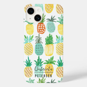 Modern Tropical Pineapple Fruit yellow green Case-Mate iPhone 14 Case
