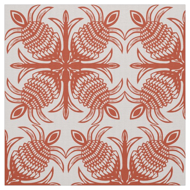 modern tropical pineapple hawaiian quilt pattern fabric (Swatch)