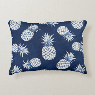 Modern Tropical Pineapple Watercolor Decorative Cushion