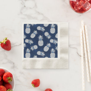 Modern Tropical Pineapple Watercolor Napkin