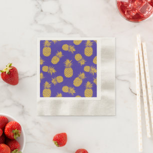 Modern Tropical Pineapple Watercolor Napkin