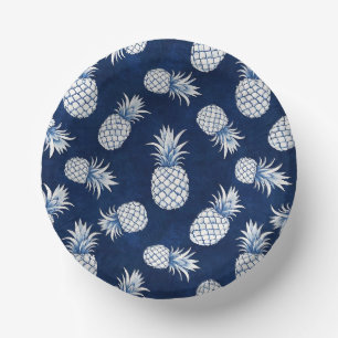 Modern Tropical Pineapple Watercolor Paper Plate
