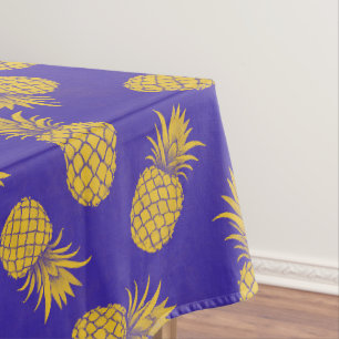 Modern Tropical Pineapple Watercolor Tablecloth