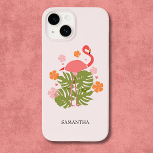 Modern Tropical Pink Flamingo Case-Mate iPhone 14 Case