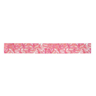 Modern Tropical Pink Monstera Plant Leaves  Satin Ribbon
