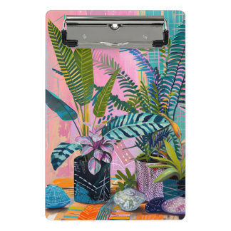 Modern Tropical Plant Print – Pink and Green Mini Clipboard