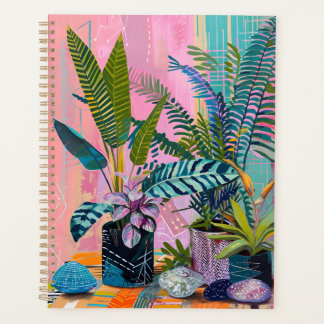 Modern Tropical Plant Print – Pink and Green Planner