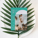 Modern Tropical Save the Date Card<br><div class="desc">This Save the Date card from the Leilani Collection features bright, bold colours and modern typography framing your engagement photo, sure to make a lasting impression on your guests! Personalise it with your details easily and quickly. Simply press the 'customise it' button to further re-arrange and format the style and...</div>