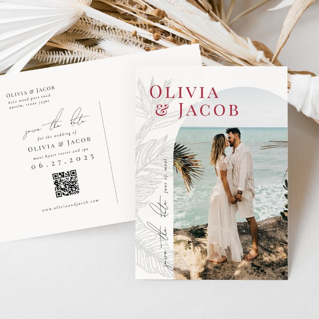 Modern Tropical Save the Date Postcard (Creator Uploaded)