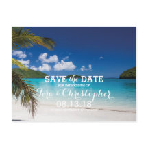 Modern Tropical Sea Wedding Beach Save The Date