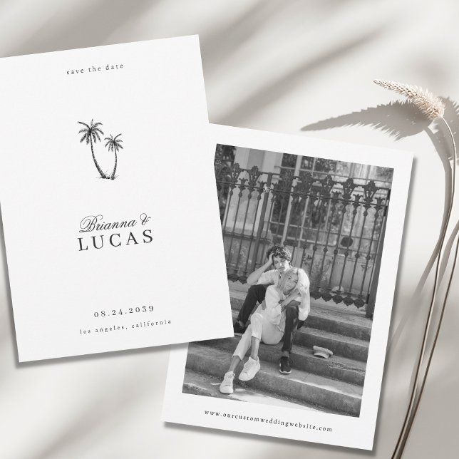 Modern Tropical Stylish Names Destination Wedding Save The Date (Creator Uploaded)