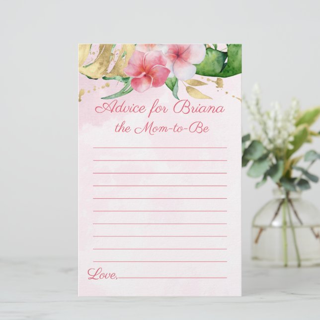 Modern Tropical Summer Baby Shower Games Advice (Standing Front)