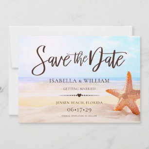 Modern Tropical Summer Starfish Wedding Save The D Save The Date