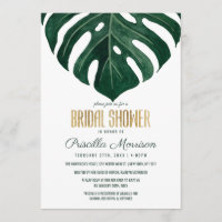Modern Tropical Swiss Cheese Gold Bridal Shower