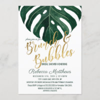 Modern Tropical Swiss Cheese Gold Brunch Bubbles