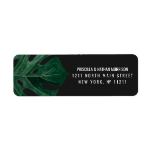 Modern Tropical Swiss Cheese Leaf Gold Wedding