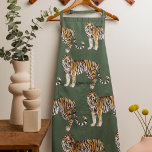 Modern Tropical Watercolor Tigers Wild Pattern Apron<br><div class="desc">Modern Tropical Watercolor Tigers Wild Pattern</div>