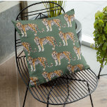 Modern Tropical Watercolor Tigers Wild Pattern Cushion<br><div class="desc">Modern Tropical Watercolor Tigers Wild Pattern</div>