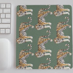 Modern Tropical Watercolor Tigers Wild Pattern Mouse Mat<br><div class="desc">Modern Tropical Watercolor Tigers Wild Pattern</div>