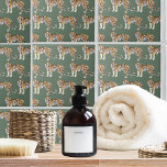 Modern Tropical Watercolor Tigers Wild Pattern Tile<br><div class="desc">Modern Tropical Watercolor Tigers Wild Pattern</div>