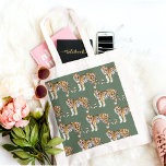 Modern Tropical Watercolor Tigers Wild Pattern Tote Bag<br><div class="desc">Modern Tropical Watercolor Tigers Wild Pattern</div>