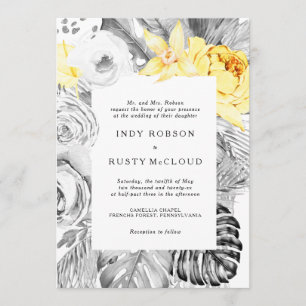 Modern Tropical Wedding Invitation