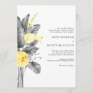 Modern Tropical Wedding Invitation