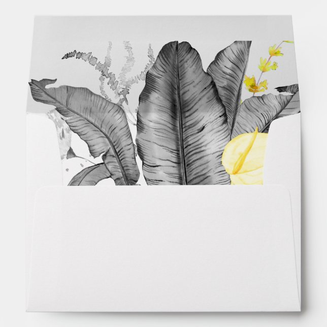 Modern Tropical Wedding Invitation Envelope (Back (Bottom))