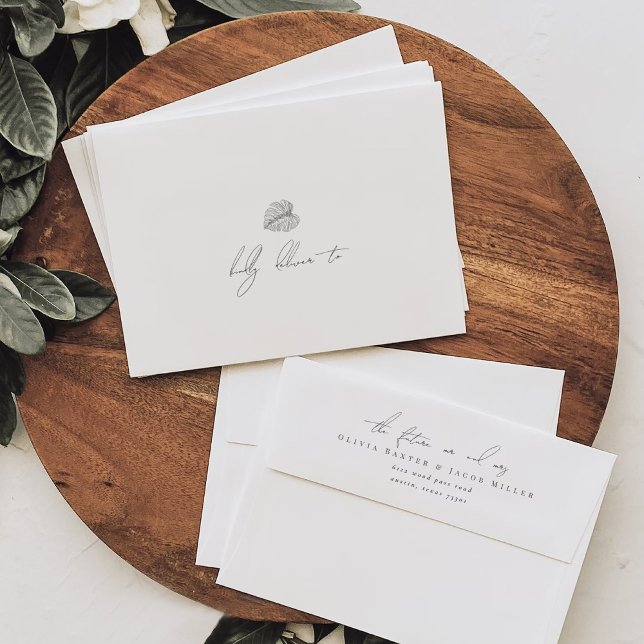 Modern Tropical Wedding Invitation Envelope (Creator Uploaded)