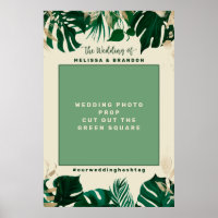 Modern Tropical Wedding Photo Booth Prop Frame