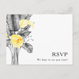 Modern Tropical Wedding RSVP Postcard