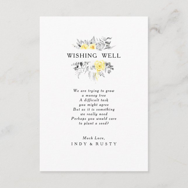 Modern Tropical Wedding Wishing Well Card (Front)