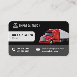 Modern Trucking Business   Black Business Card