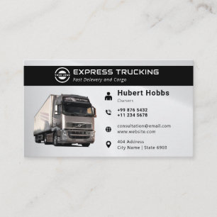 Modern Trucking Business Black Grey Card