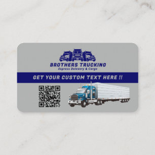 Modern Trucking Business Blue Grey Business Card