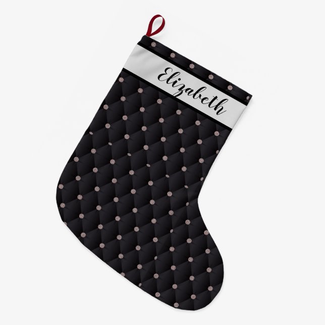 Modern Tufted Customisable Large Christmas Stocking (Front (Hanging))