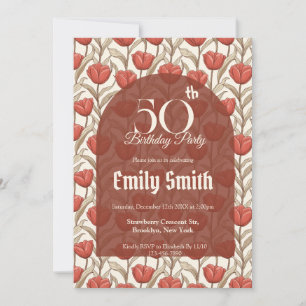 Modern Tulip Aesthetic Beach Party Invitation