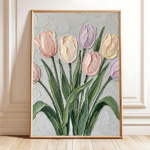 Modern Tulip Canvas Print Wall Art for Living Room
