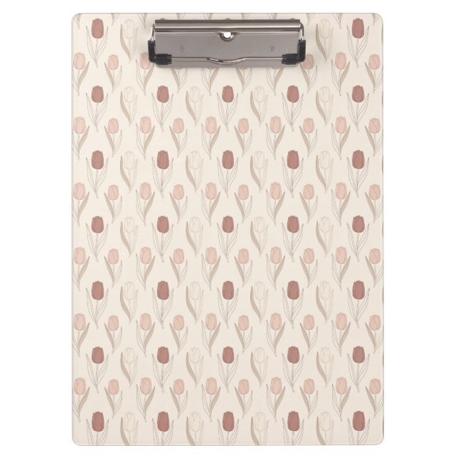 Modern Tulip Floral Pattern Clipboard (Front)