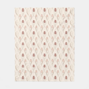 Modern Tulip Floral Pattern Fleece Blanket
