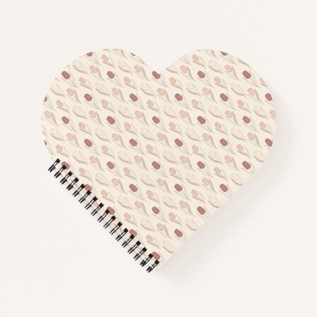 Modern Tulip Floral Pattern Notebook (Front)