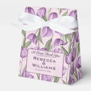 Modern Tulip Flower Greenery Wedding Favor Boxes