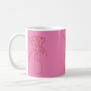 Modern Tulip Line Original Illustration For Her Coffee Mug
