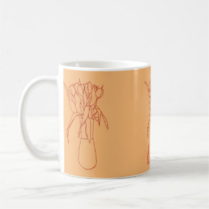 Modern Tulip Line Original  Illustration For Her  Coffee Mug