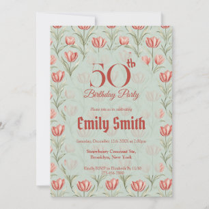 Modern Tulip Luxury Outdoor Birthday Invitation