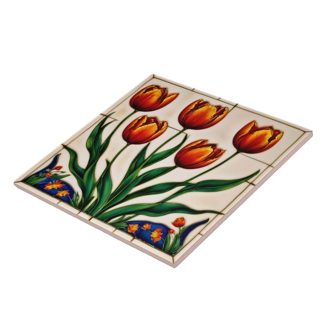 Modern Tulips Beautiful Collection Tile (Side)
