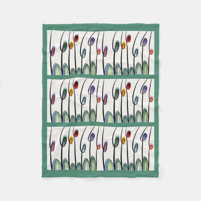 Modern tulips fleece blanket (Front)