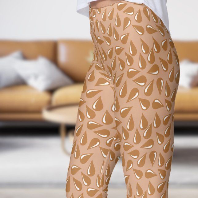 Modern Tumbleweed Brown Flick Pattern Leggings (Modern Tumbleweed Brown Flick Pattern Leggings)