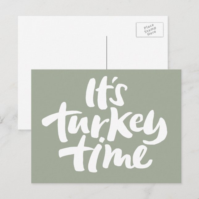 Modern Turkey Time Thanksgiving Invitation (Front/Back)