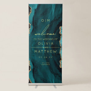 Modern Turquoise Agate Welcome Wedding Sign